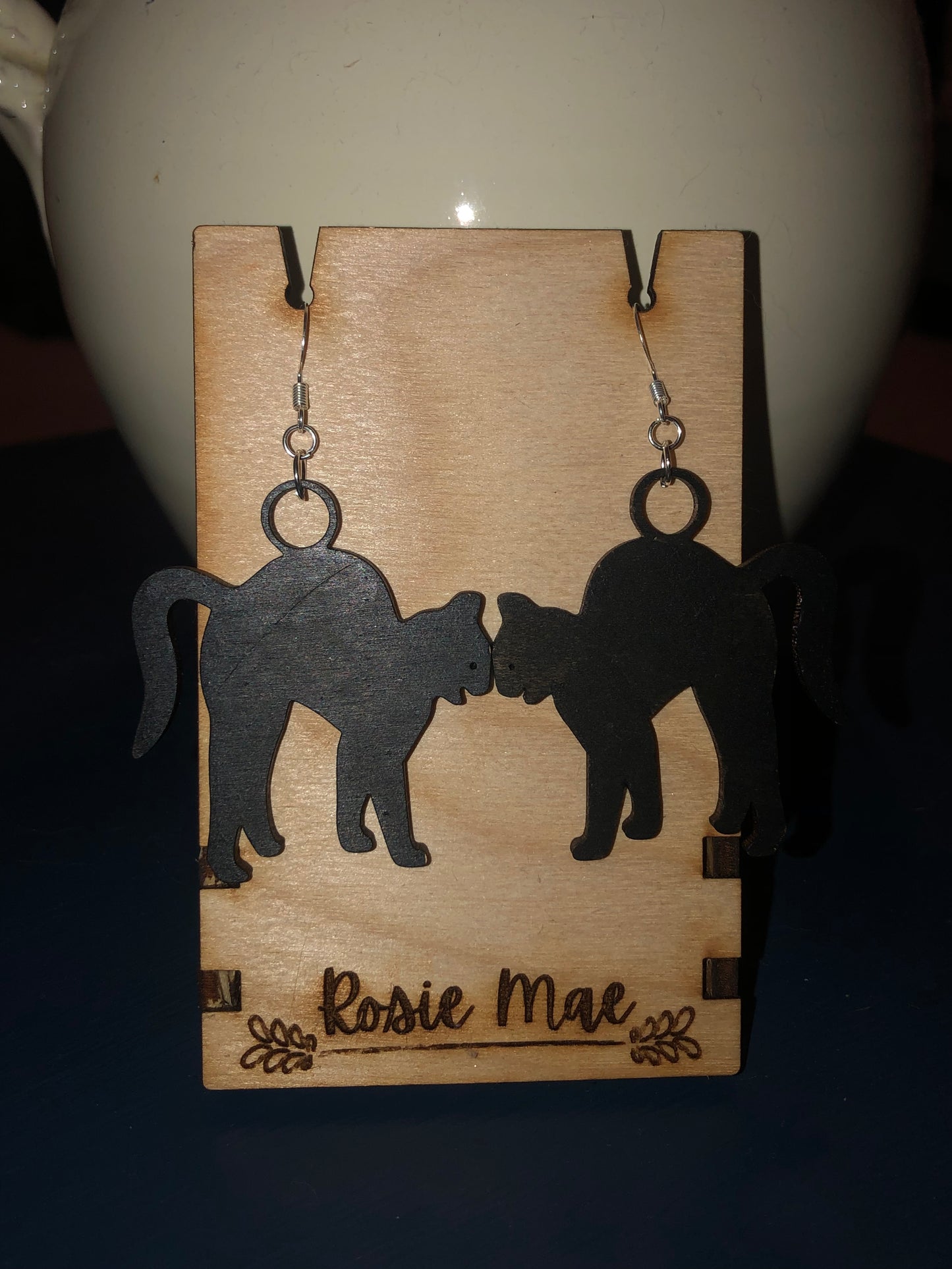 Mad Black Cat Earrings