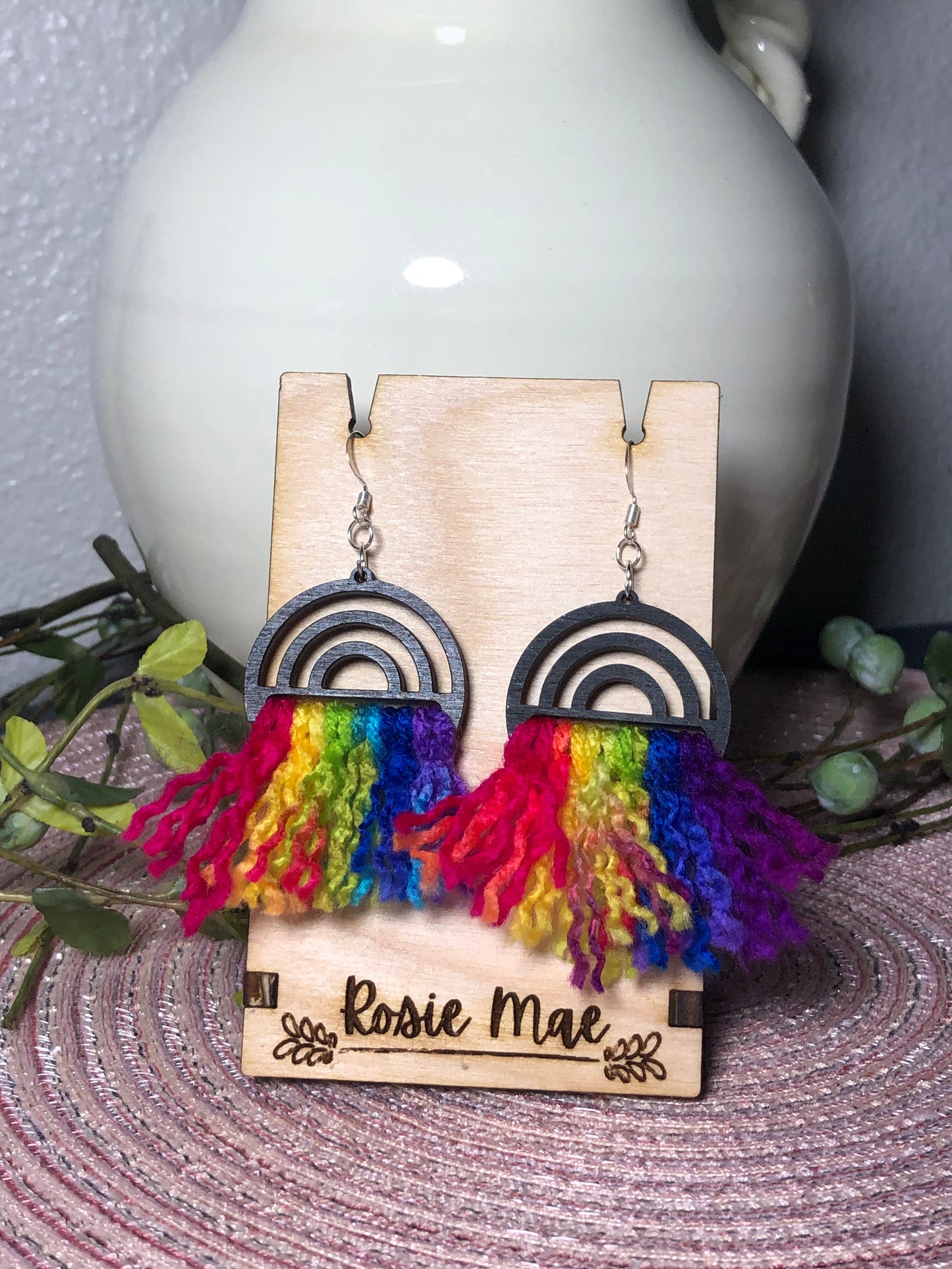 Rainbow Boho Fringe Earrings
