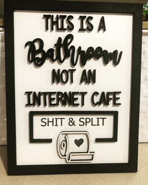 Bathroom Funny Cafe Sign